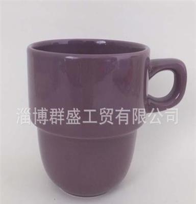 群盛 新款罗叠杯 可定制广告杯 陶瓷厂家专业生产陶瓷杯子