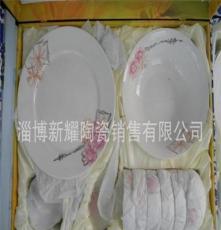 山东厂家供应骨质瓷餐具套装，牡丹花骨质瓷餐具