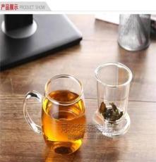 厂家长期供应 耐热玻璃花茶杯子 三件式玻璃茶杯 高硼硅茶杯
