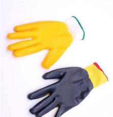 厂家直销 供应十三针尼龙黄沙黑胶pvc手套批发 质量超好