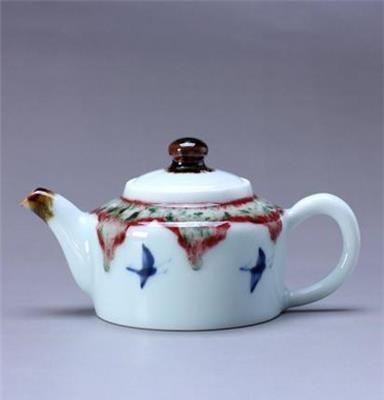 茶壶 景德镇釉下彩手绘青花 兰花茶壶 陶瓷茶具 功夫茶具