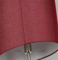 简约现代地灯 布艺灯罩落地台灯 创意卧室灯具灯饰 厂家加工 红色