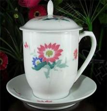 醴陵釉下彩毛瓷 茶杯 陶瓷带盖釉下五彩瓷杯子茶具梅芙蓉月季菊花