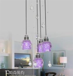 厂家直销 餐厅水晶吊灯 4头创意吊灯 现代简约 书房餐厅 温馨灯具