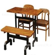 厂家直销 四人实木条凳餐桌 休闲餐椅 食堂餐桌椅子 休闲餐椅