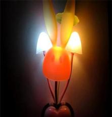 智能光控led、创意阿凡达蘑菇兔头小夜灯 宝宝床头喂奶小夜灯