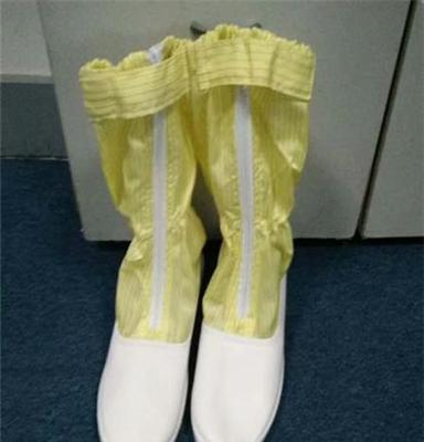 厂家直销防静电中筒靴网格 条纹布无尘净化鞋PU PVC底可定做