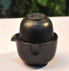 粗陶如意快客杯 德化陶瓷 便携式旅行茶具 一壶一杯 厂家批发