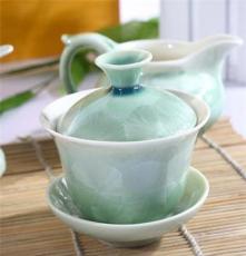 供应结晶釉茶碗茶具组 盖碗高档结晶釉精美茶具 精品11头茶具套装