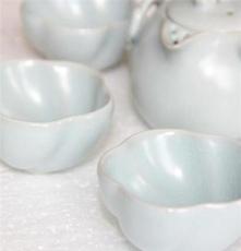 德化陶瓷茶具供应 优质汝窑茶具杯具 祥云手抓壶茶海