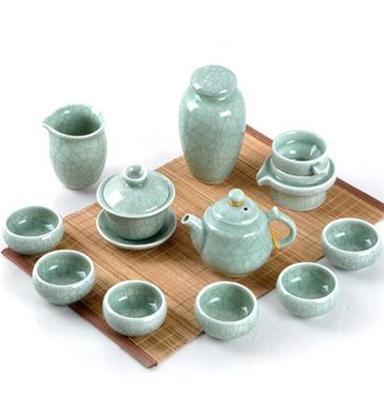 正品哥窑陶瓷精品茶具 功夫茶具茶具套装 裂纹釉陶瓷茶具套装