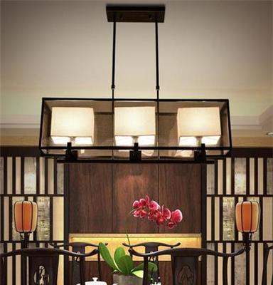 新中式吊灯 中式餐厅灯客房吧台长形古典灯饰