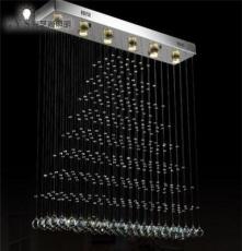 光艺尚长方形餐厅创意吊灯现代简约吊灯别墅复式楼餐厅水晶吊线灯