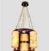 祺天 中式古典怀旧实木羊皮灯具 时尚简约吊灯餐厅灯客厅灯饰