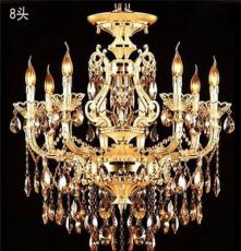 优质耐用欧式锌合金K九水晶吊灯 双色高档客厅用蜡烛水晶灯 5002