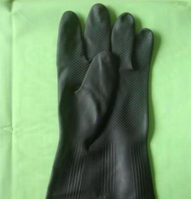 黑色双层加厚90克胶手套 手套批发 厂家直销 劳保手套 防护手套