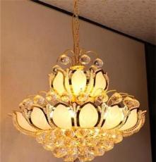 简约现代时尚圆形大客厅餐厅水晶灯 豪华高贵金色水晶吸顶吊灯