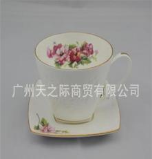 T00001 花韵 天之际白色浮凸陶瓷杯 咖啡杯 茶具套装