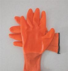 精品防护十三针尼龙橘红纱橘红胶PVC全挂手套 防滑防油挂胶手套