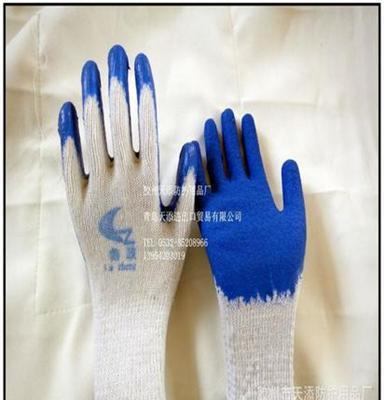 劳保手套批发 优质10针粗棉纱线皱纹手套 防护手套 防割手套