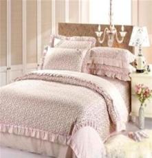 韩国公主田园 全棉韩版床裙床上用品四件套 芬芳家园 粉紫