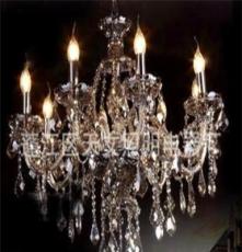 吊灯，水晶蜡烛灯，客厅水晶吊灯，玻璃弯管蜡烛灯，水晶欧式吊灯