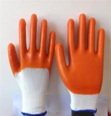 恒远小全挂浸塑胶手套厂家批发防护用品尼龙内衬耐磨防滑劳保手套