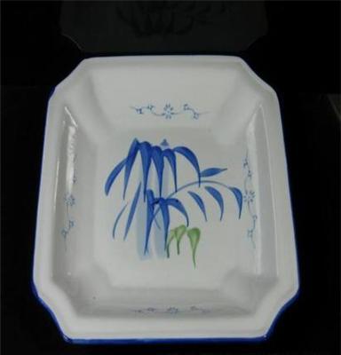 碗、碟、盘 陶瓷兰竹彩盘/釉下手绘兰彩/多功能用途