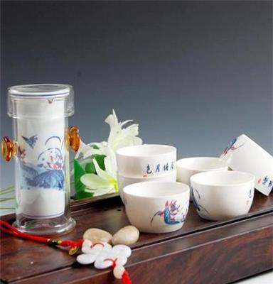 德化厂家直销 耐高温玻璃红茶茶具 青花瓷 骨瓷 功夫茶具套装