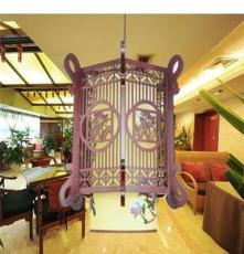 中式吊灯LED现代古典客厅包间茶楼吊灯仿古木艺羊皮单头吊灯