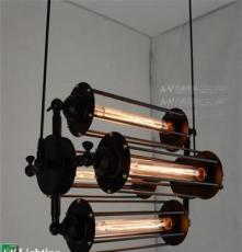 名威灯饰 复古工业科技吊灯 北欧美式金属朋克4头吊灯咖啡厅