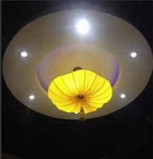 中式布艺灯罩 地中海风格吊灯 茶楼宾馆过道卧室灯 温馨创意吊灯