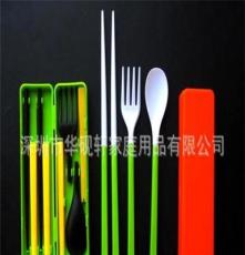 批发 供应 环保组合餐具 折叠餐具 折叠筷子 折叠叉勺（2方手柄）