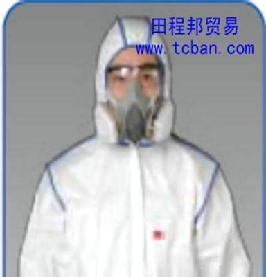 3M 4640白色带帽连体防护服