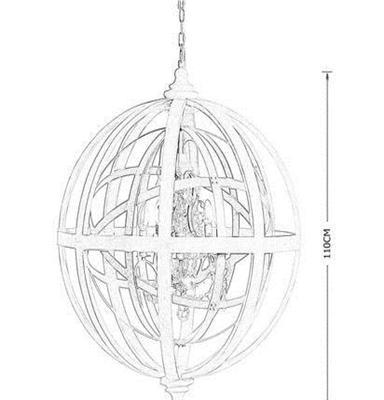 ZORG卓格铁艺B1374号艺术品《心灵·光》,欧美复古铁艺蜡烛吊灯