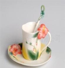 供应高档法兰瓷咖啡杯子,秉承欧洲先进工艺,画面逼真,做工精细