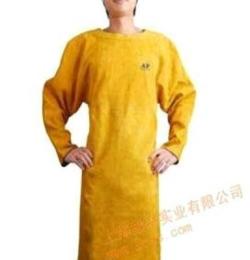 金黄色全皮长袖围裙 阻燃焊工服 焊接防护服