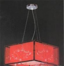 灯饰照明 吊灯 供应LF-6066红色方形吊灯