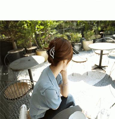 韩国发饰 水钻波纹 时尚盘发工具抓夹 对夹大号发抓发夹头饰批发