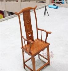 古典红木家具 非洲黄花梨木四出头官帽椅三件套 中式仿古实木椅子