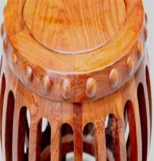 古典明清红木家具 非洲黄花梨木梳子鼓凳 中式实木多用途换鞋坐凳