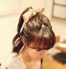 韓國發飾 甜美超大緞帶蝴蝶結發圈 扎馬尾發繩 皮筋頭花頭飾