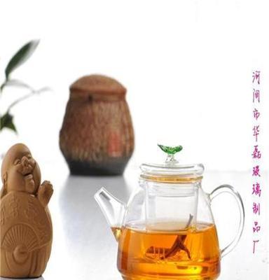 全新上市 耐热保温玻璃花草茶壶绿叶茶壶 功夫茶具 特价