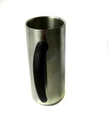 厂家直销 双层不锈钢本色咖啡杯 带手柄 实用礼品杯子