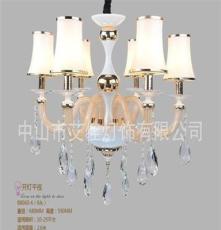 现代简约欧式水晶吊灯 客厅餐厅灯卧室灯 灯具灯饰白色B8060—6