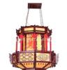 中式木艺吊灯（1218-M）传统手工工艺雕刻和雕刻表面描金处理