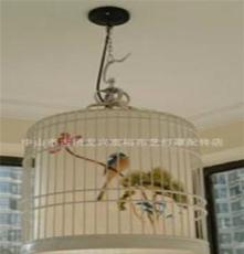 中山市古镇灯饰配件 新款中式鸟笼吊灯 异形羊皮工程灯厂家直销