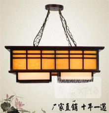 中式灯高档实木羊皮灯客厅卧室别墅复式走廊吊灯具饰