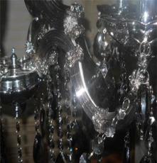 欧式吊灯 水晶吊灯 夹片灯烟灰色15头 欧式现代餐厅水晶吊灯批发