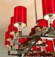 厂家直销 中式现代客厅铁艺灯 喜庆大红色铁艺吊灯